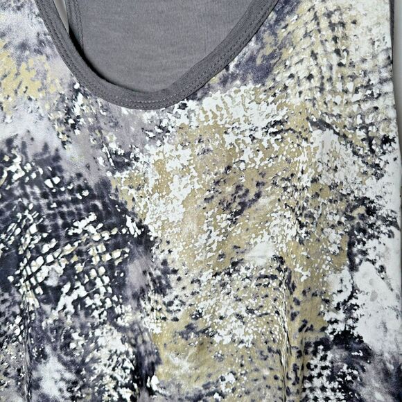 Anthropologie Left of Center Tank Top Small Gray Snake Print Abstract High Low - Picture 2 of 9